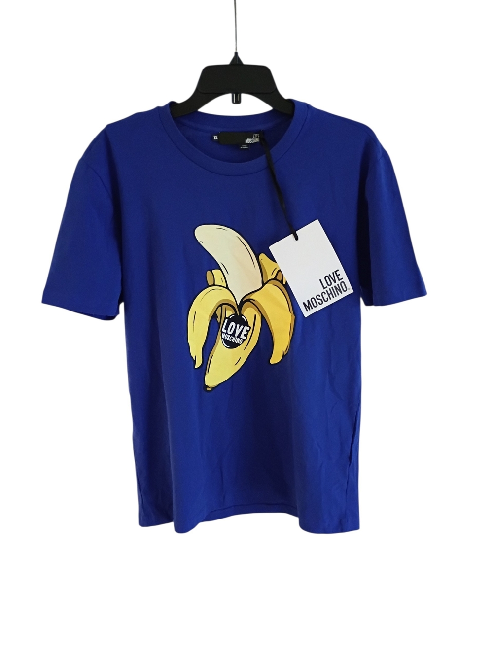 LOVE MOSCHINO PEACE ROYAL BLUE RARE T- SHIRT LOVE HEART US WOMEN XL - MEN MEDIUM